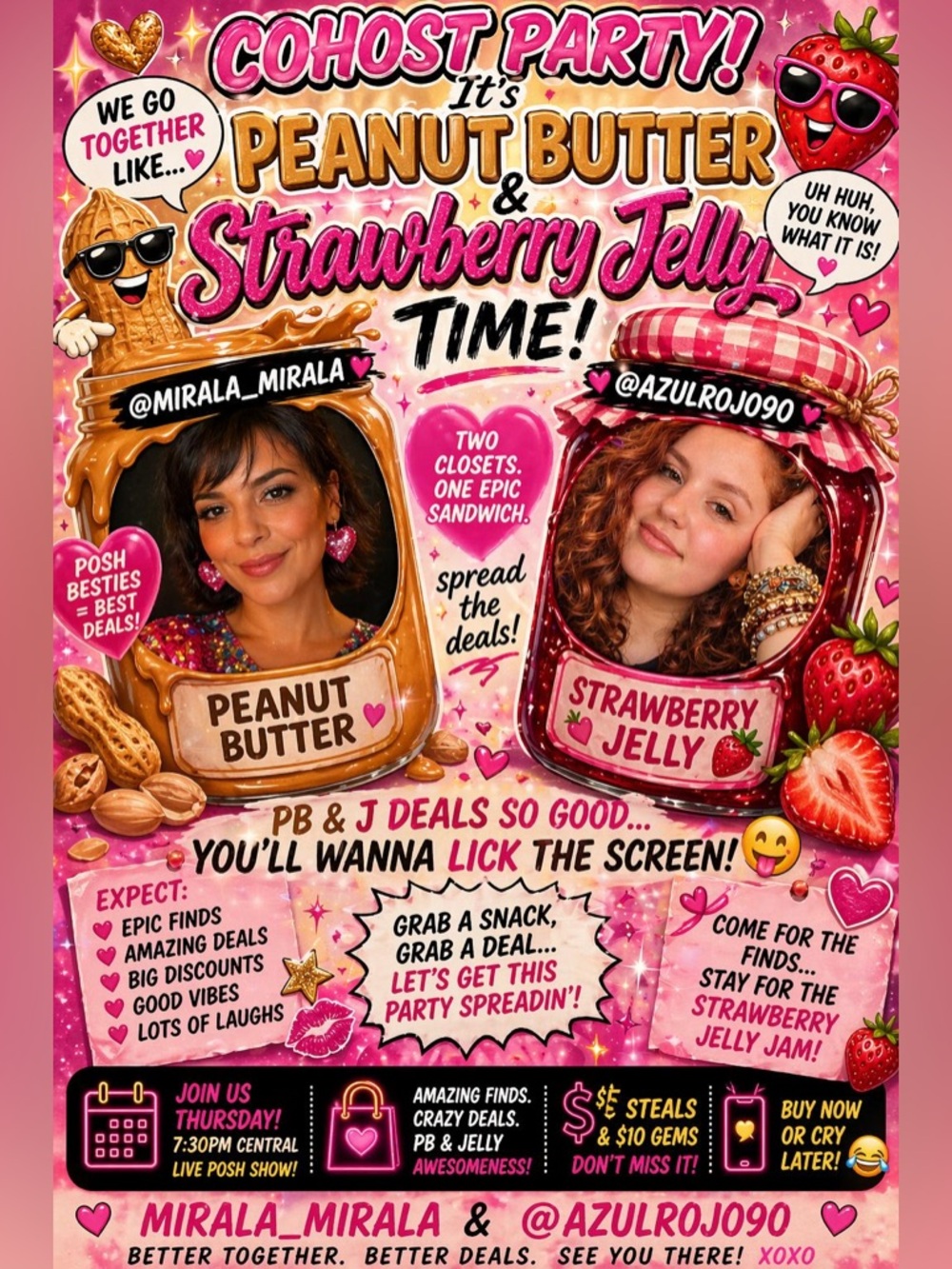 COHOST Peanut Butter & strawberry jelly Sandwich 🥪💗